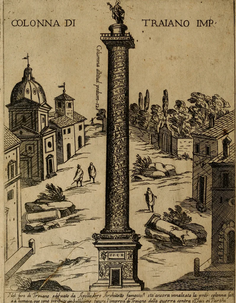 An illustration from Ornamenti di fabriche antiche et moderne dell'alma città di Roma : con le sue dichiarationi fatte da Bartolommeo Rossi fiorentino, 1600, leaf 21