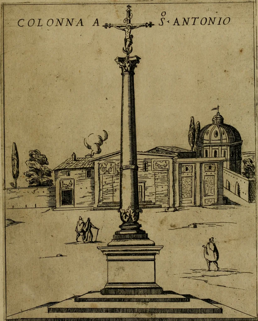 An illustration from Ornamenti di fabriche antiche et moderne dell'alma città di Roma : con le sue dichiarationi fatte da Bartolommeo Rossi fiorentino, 1600, leaf 26