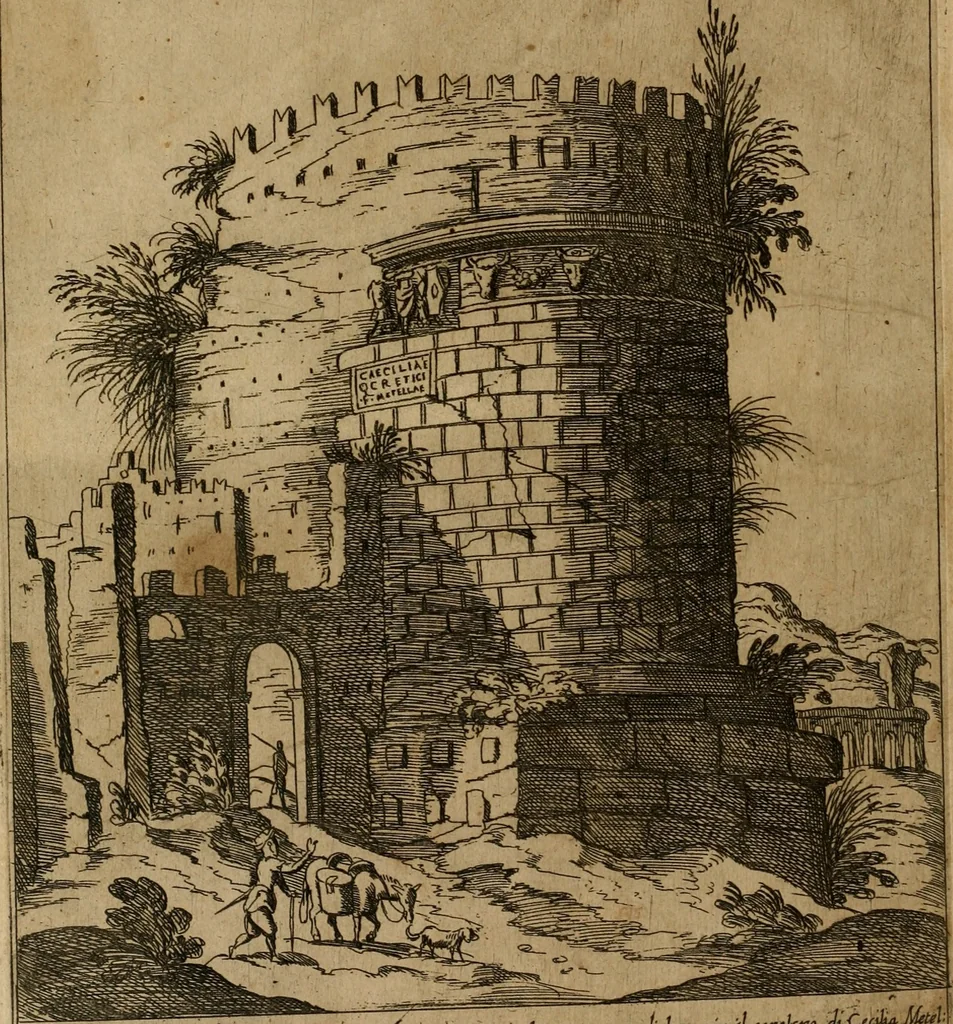 An illustration from Ornamenti di fabriche antiche et moderne dell'alma città di Roma : con le sue dichiarationi fatte da Bartolommeo Rossi fiorentino, 1600, leaf 33