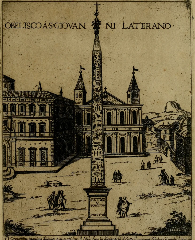 An illustration from Ornamenti di fabriche antiche et moderne dell'alma città di Roma : con le sue dichiarationi fatte da Bartolommeo Rossi fiorentino, 1600, leaf 38