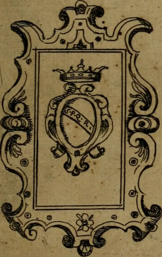 An illustration from Ornamenti di fabriche antiche et moderne dell'alma città di Roma : con le sue dichiarationi fatte da Bartolommeo Rossi fiorentino, 1600, leaf 46