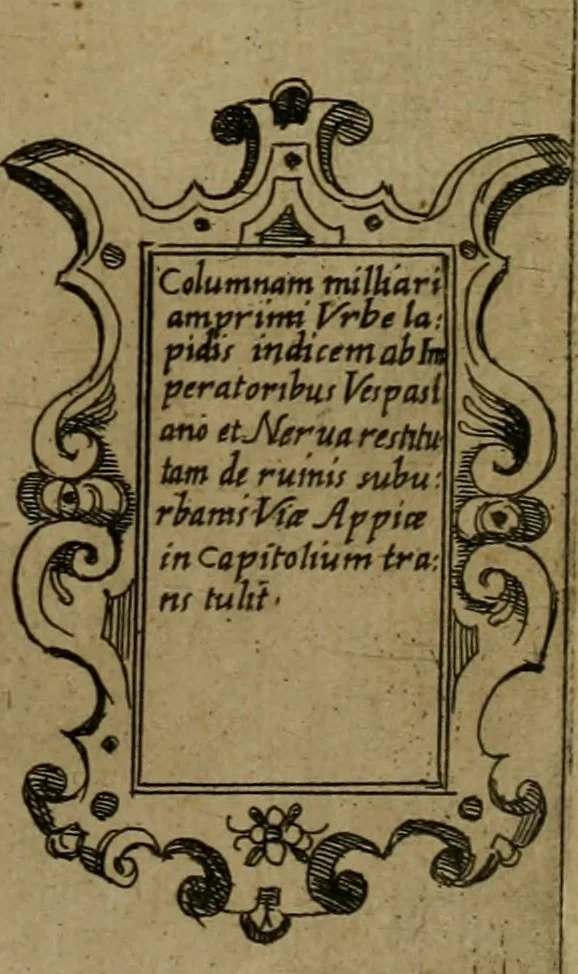 An illustration from Ornamenti di fabriche antiche et moderne dell'alma città di Roma : con le sue dichiarationi fatte da Bartolommeo Rossi fiorentino, 1600, leaf 46