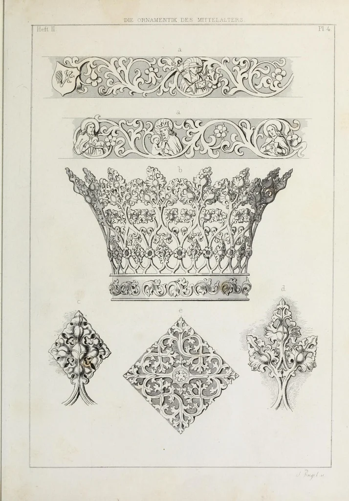 An illustration from Ornamentik des Mittelalters, 1838, leaf 36