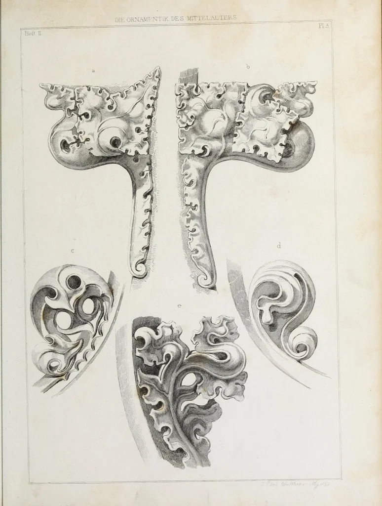 An illustration from Ornamentik des Mittelalters, 1838, leaf 38