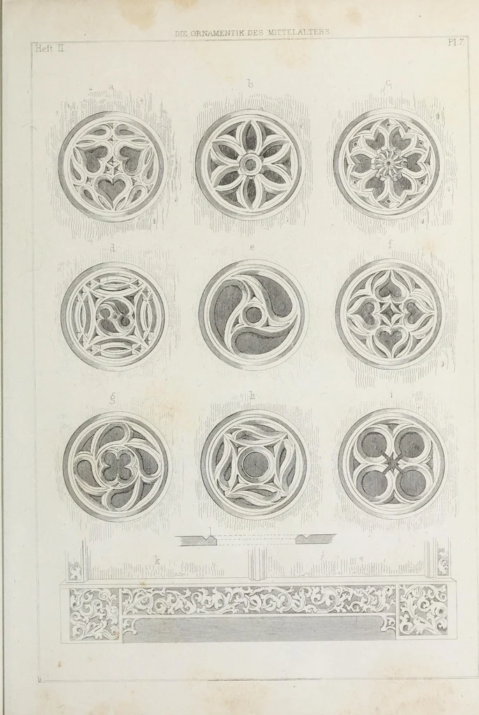 An illustration from Ornamentik des Mittelalters, 1838, leaf 42