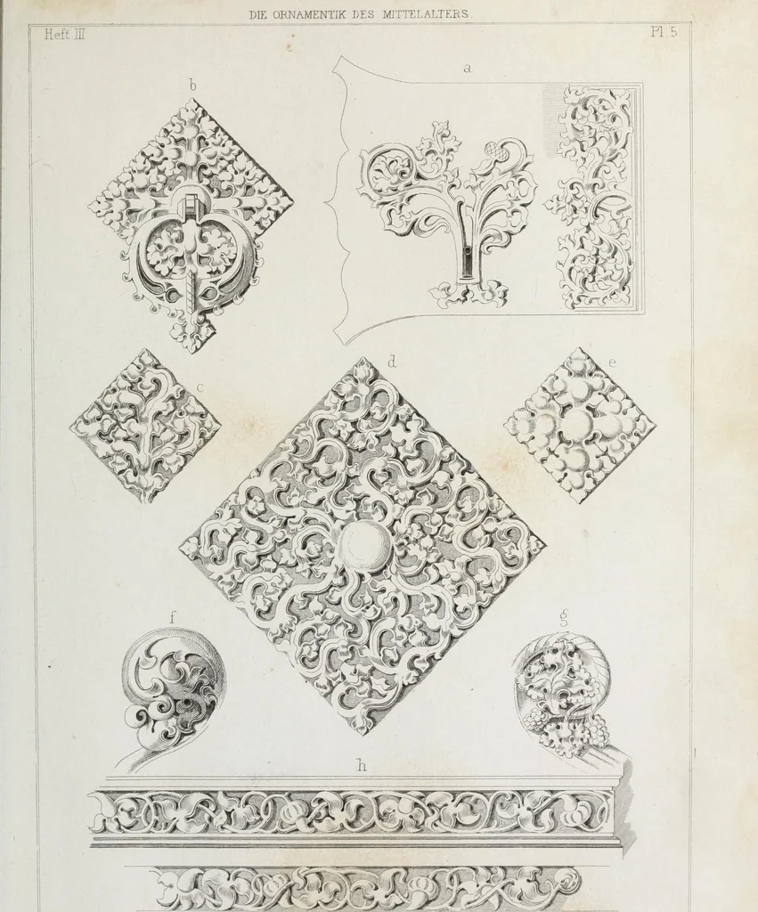An illustration from Ornamentik des Mittelalters, 1838, leaf 54
