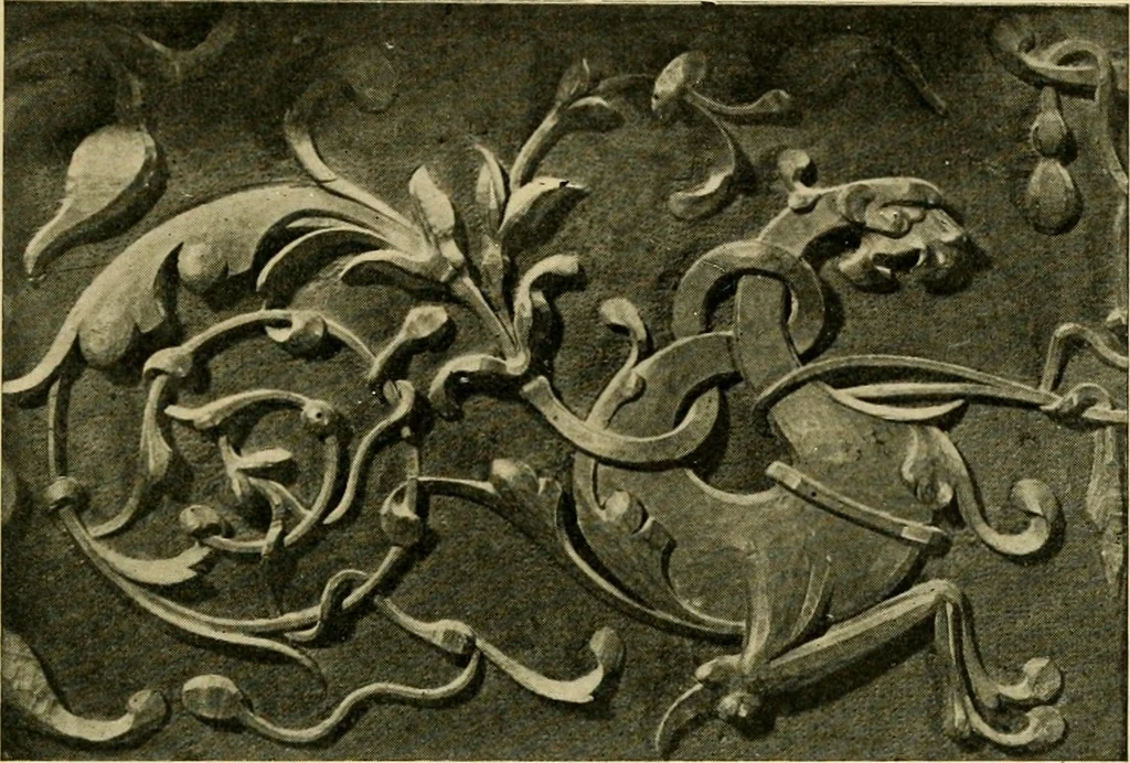 An illustration from Ornament & its application; a book for students, treating in a practical way of the relation of design to material, tools and methods of work, 1904, leaf 128