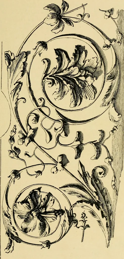 An illustration from Ornament & its application; a book for students, treating in a practical way of the relation of design to material, tools and methods of work, 1904, leaf 134