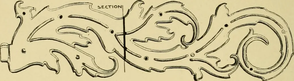 An illustration from Ornament & its application; a book for students, treating in a practical way of the relation of design to material, tools and methods of work, 1904, leaf 139
