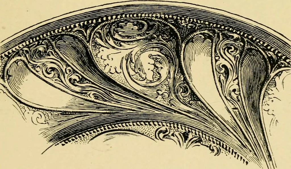 An illustration from Ornament & its application; a book for students, treating in a practical way of the relation of design to material, tools and methods of work, 1904, leaf 150