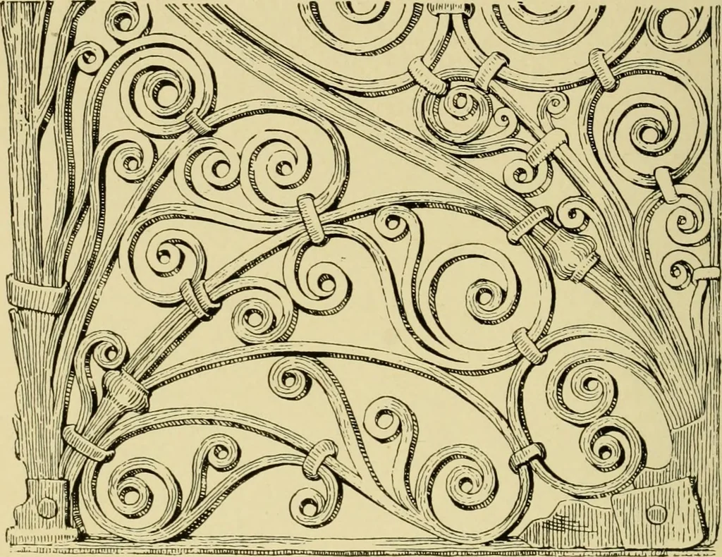 An illustration from Ornament & its application; a book for students, treating in a practical way of the relation of design to material, tools and methods of work, 1904, leaf 203