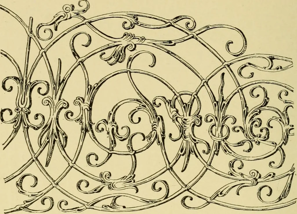 An illustration from Ornament & its application; a book for students, treating in a practical way of the relation of design to material, tools and methods of work, 1904, leaf 205