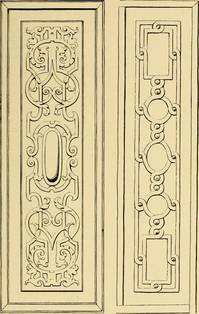 An illustration from Ornament & its application; a book for students, treating in a practical way of the relation of design to material, tools and methods of work, 1904, leaf 214