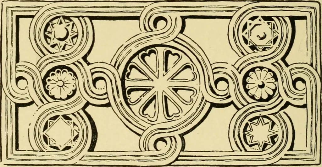 An illustration from Ornament & its application; a book for students, treating in a practical way of the relation of design to material, tools and methods of work, 1904, leaf 217