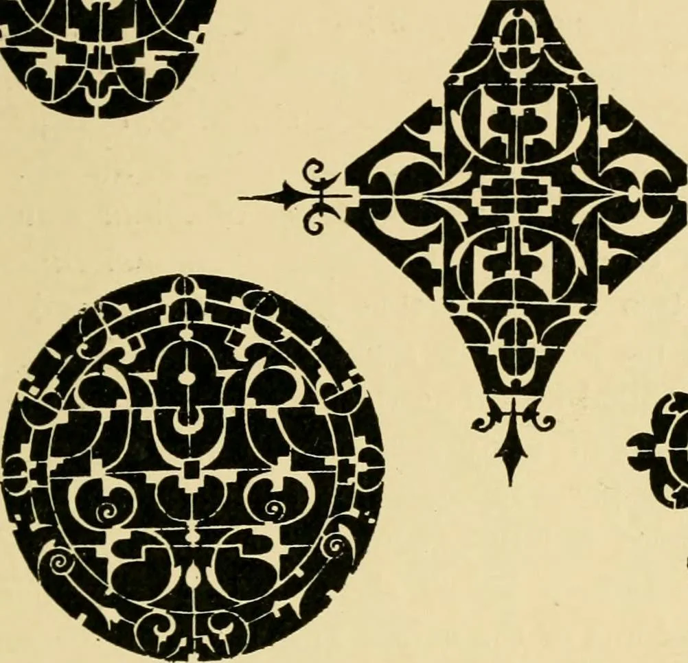 An illustration from Ornament & its application; a book for students, treating in a practical way of the relation of design to material, tools and methods of work, 1904, leaf 228