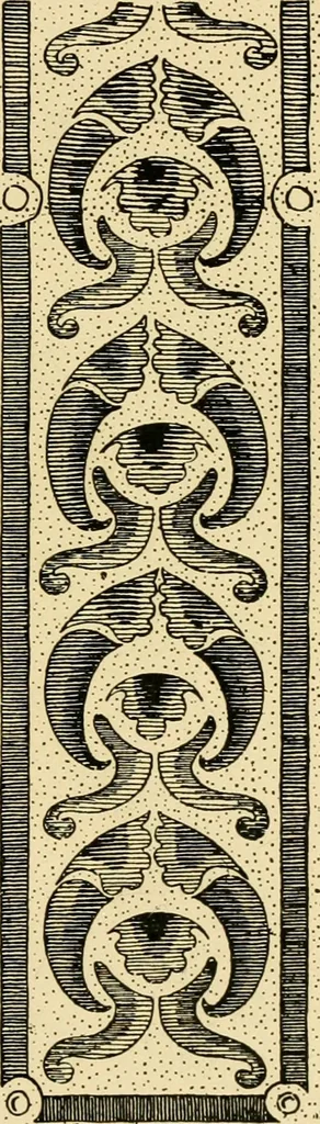 An illustration from Ornament & its application; a book for students, treating in a practical way of the relation of design to material, tools and methods of work, 1904, leaf 230