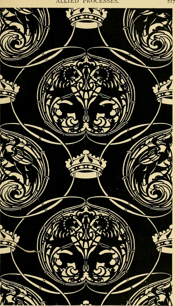 An illustration from Ornament & its application; a book for students, treating in a practical way of the relation of design to material, tools and methods of work, 1904, leaf 254
