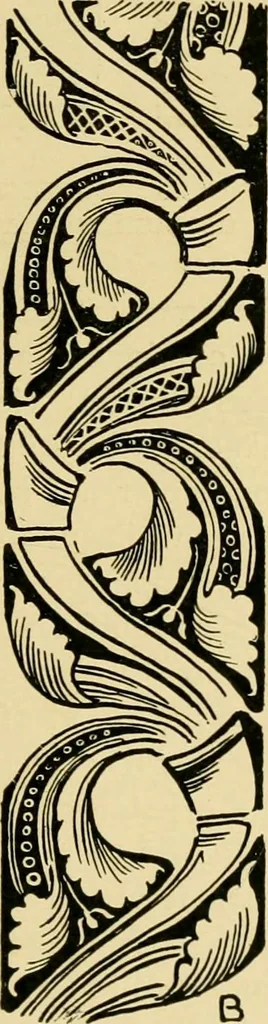 An illustration from Ornament & its application; a book for students, treating in a practical way of the relation of design to material, tools and methods of work, 1904, leaf 286