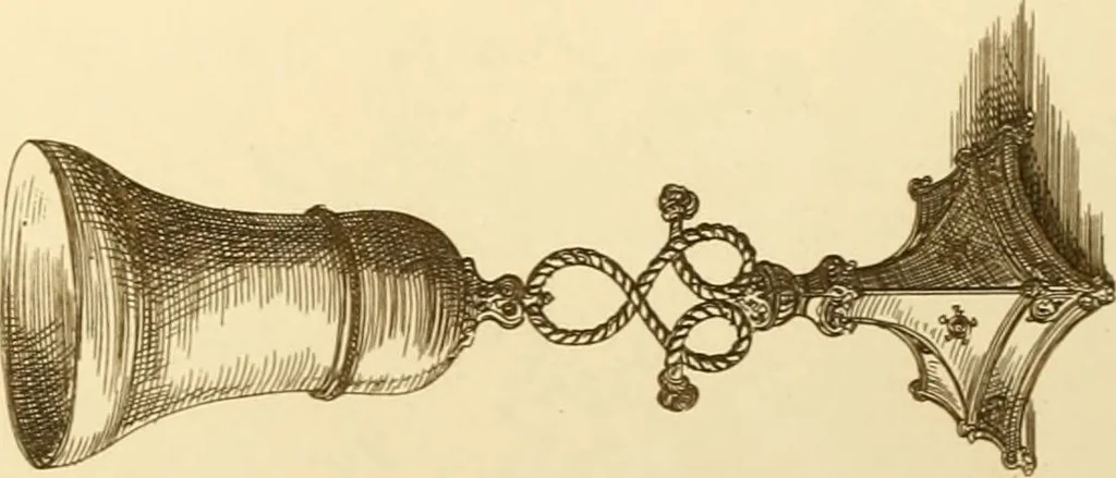 An illustration from Ornaments of the XVth and XVIth centuries. Ancient timber houses at Rouen, Caen, Bauvais, &c., Gothic furniture of the XVth century. Designs for gold & silver ornaments, and designs for iron & brass-work in the style of the XVth & XVIth centuries, 1836, leaf 110