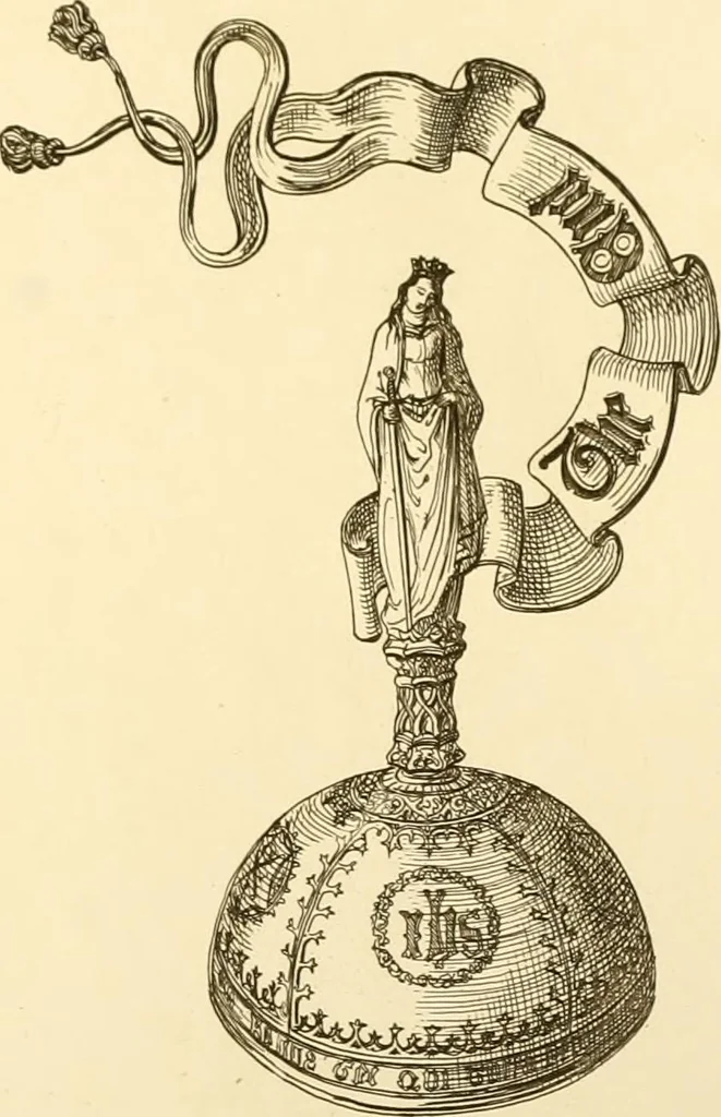 An illustration from Ornaments of the XVth and XVIth centuries. Ancient timber houses at Rouen, Caen, Bauvais, &c., Gothic furniture of the XVth century. Designs for gold & silver ornaments, and designs for iron & brass-work in the style of the XVth & XVIth centuries, 1836, leaf 154