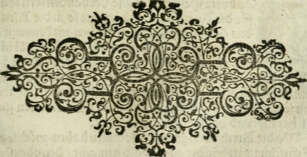 An illustration from Ornatvs ecclesiasticvs, hoc est, Compendivm praecipvarvm rervm, qvibvs qvaevis rite decenterqve compositae ecclesiae exornari, ac redimiri debent : omnibus ecclesiarum praelatis & rectoribus, per totam Ratisbonensem Dioecesin cum primis necessarium, Latinè & Germanicè, adiectis etiam quarundam suppellectilium figuris, 1591, leaf 212