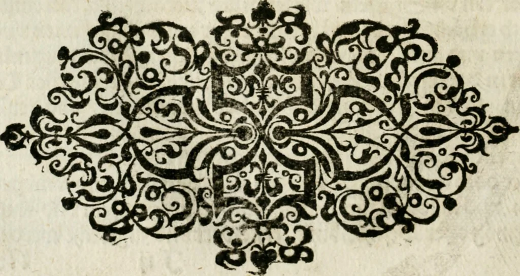 An illustration from Ornatvs ecclesiasticvs, hoc est, Compendivm praecipvarvm rervm, qvibvs qvaevis rite decenterqve compositae ecclesiae exornari, ac redimiri debent : omnibus ecclesiarum praelatis & rectoribus, per totam Ratisbonensem Dioecesin cum primis necessarium, Latinè & Germanicè, adiectis etiam quarundam suppellectilium figuris, 1591, leaf 239