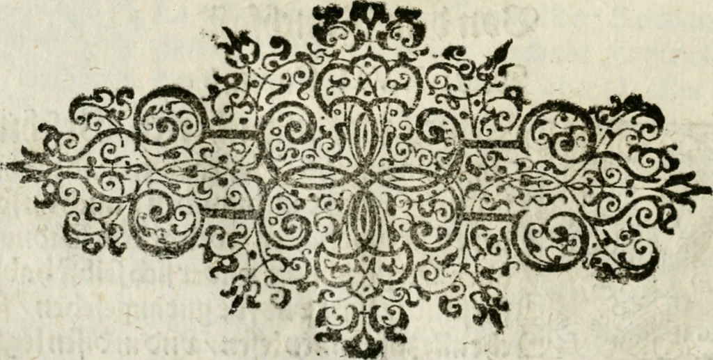 An illustration from Ornatvs ecclesiasticvs, hoc est, Compendivm praecipvarvm rervm, qvibvs qvaevis rite decenterqve compositae ecclesiae exornari, ac redimiri debent : omnibus ecclesiarum praelatis & rectoribus, per totam Ratisbonensem Dioecesin cum primis necessarium, Latinè & Germanicè, adiectis etiam quarundam suppellectilium figuris, 1591, leaf 313