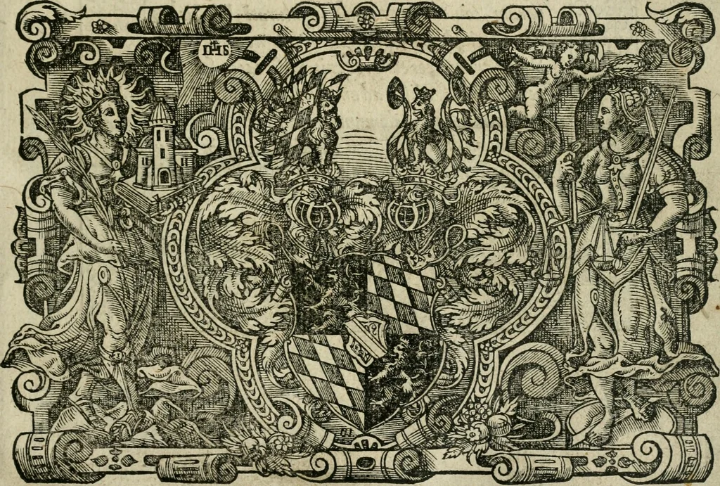 An illustration from Ornatvs ecclesiasticvs, hoc est, Compendivm praecipvarvm rervm, qvibvs qvaevis rite decenterqve compositae ecclesiae exornari, ac redimiri debent : omnibus ecclesiarum praelatis & rectoribus, per totam Ratisbonensem Dioecesin cum primis necessarium, Latinè & Germanicè, adiectis etiam quarundam suppellectilium figuris, 1591, leaf 4