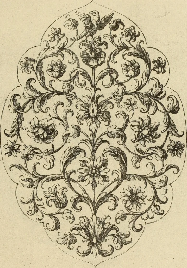 An illustration from Ornemens d'orfevrerie propres pour flanquer et amaller : nouveau livre d'ornemens d'orfevrerie, 1888, leaf 10