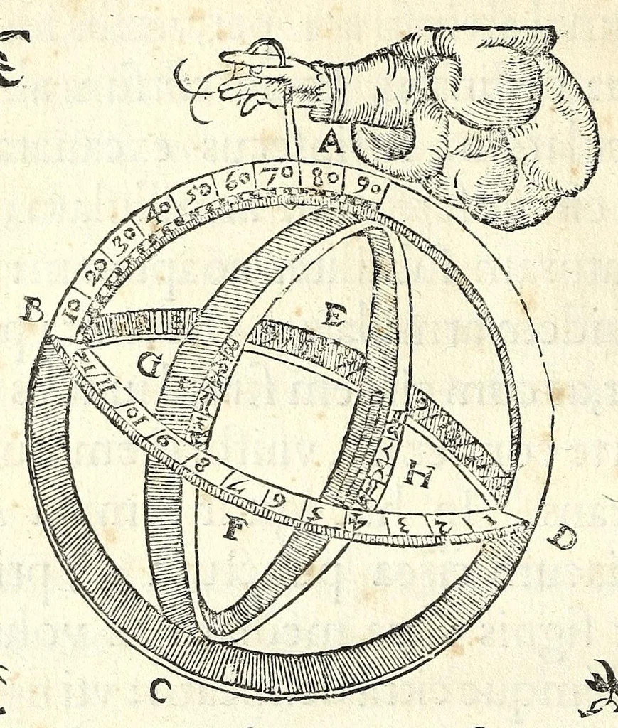 An illustration from Orontii Finei Delphinatis, regii mathematicarvm professoris, De solaribus horologiis & quadrantibus libri quatuor, 1560, leaf 196