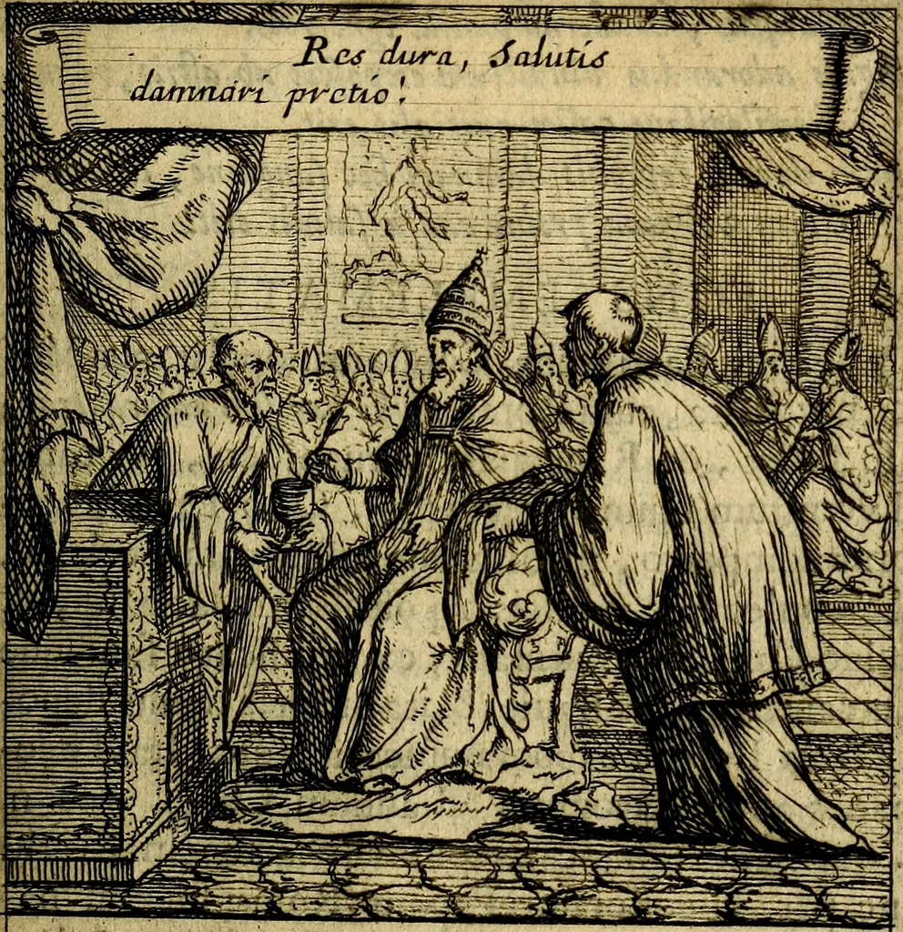 An illustration from Orphevs evcharisticvs. Sive devs absconditvs humanitatis illecebris illustriores mundi partes ad se pertrahens, vltroneas arcanae maiestatis adoratrices, 1657, leaf 112