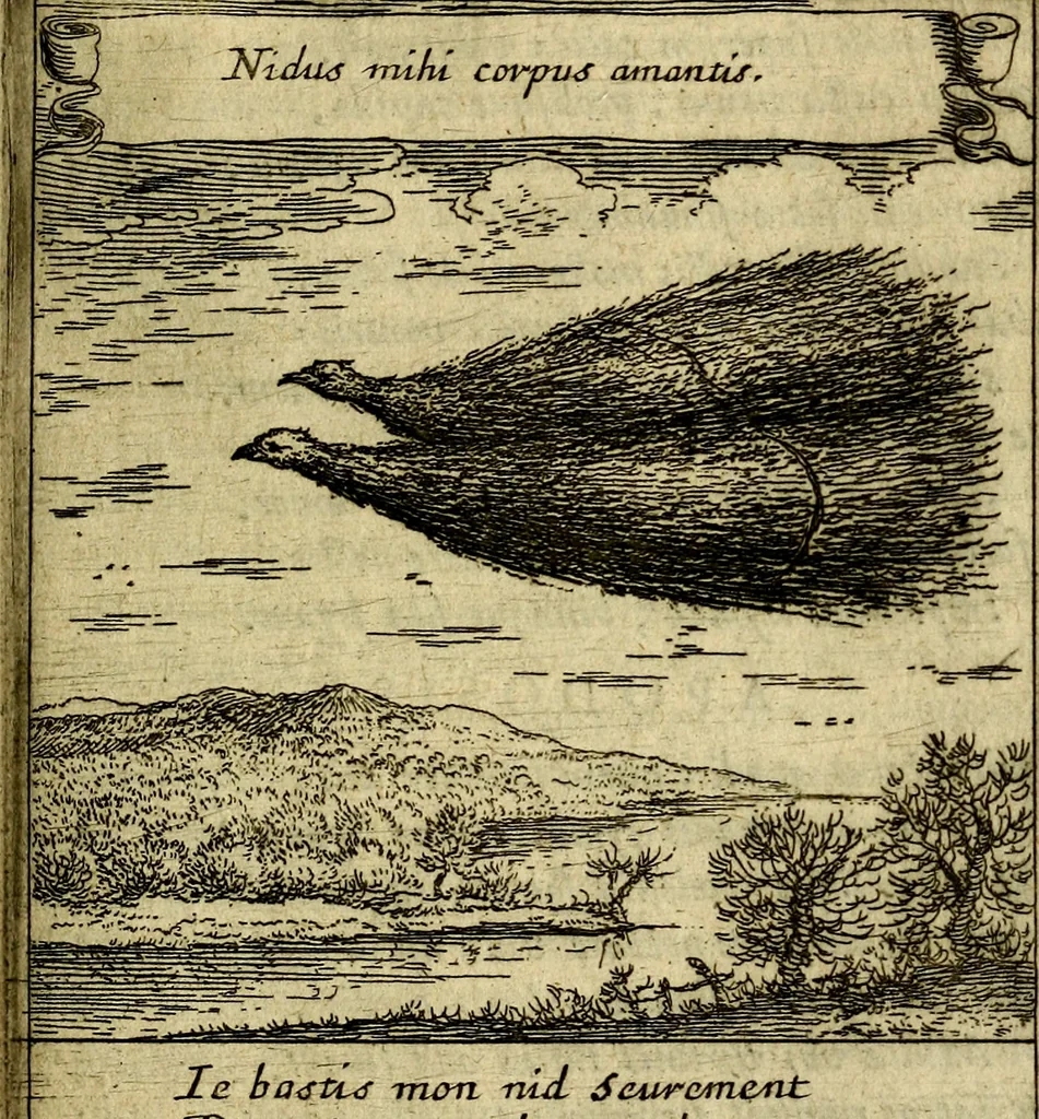 An illustration from Orphevs evcharisticvs. Sive devs absconditvs humanitatis illecebris illustriores mundi partes ad se pertrahens, vltroneas arcanae maiestatis adoratrices, 1657, leaf 192