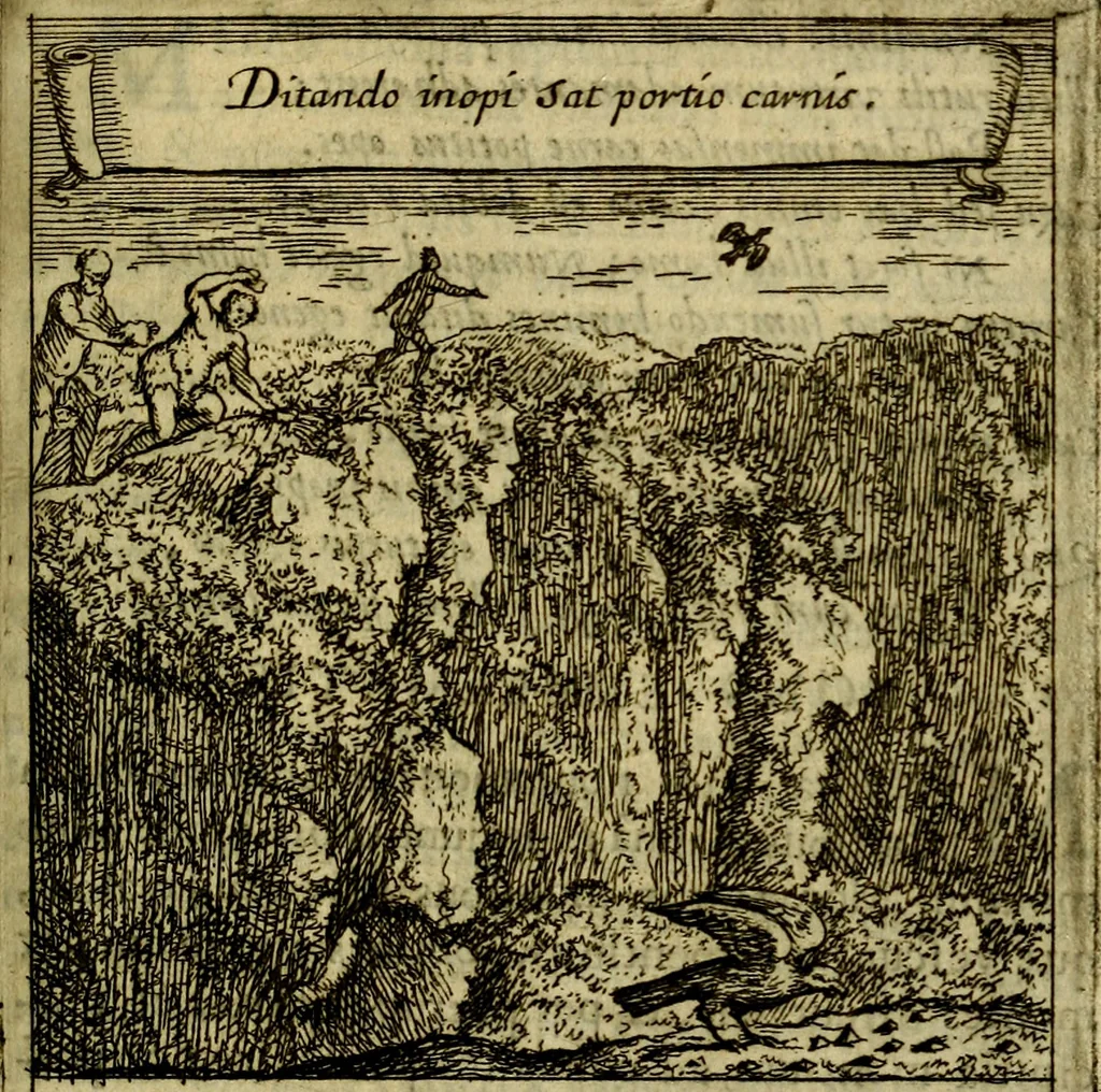An illustration from Orphevs evcharisticvs. Sive devs absconditvs humanitatis illecebris illustriores mundi partes ad se pertrahens, vltroneas arcanae maiestatis adoratrices, 1657, leaf 198