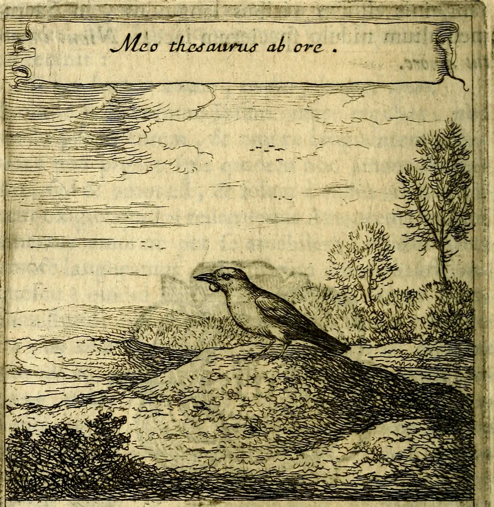 An illustration from Orphevs evcharisticvs. Sive devs absconditvs humanitatis illecebris illustriores mundi partes ad se pertrahens, vltroneas arcanae maiestatis adoratrices, 1657, leaf 251