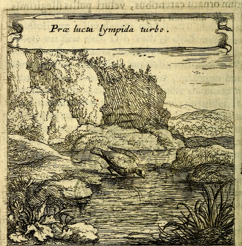 An illustration from Orphevs evcharisticvs. Sive devs absconditvs humanitatis illecebris illustriores mundi partes ad se pertrahens, vltroneas arcanae maiestatis adoratrices, 1657, leaf 297