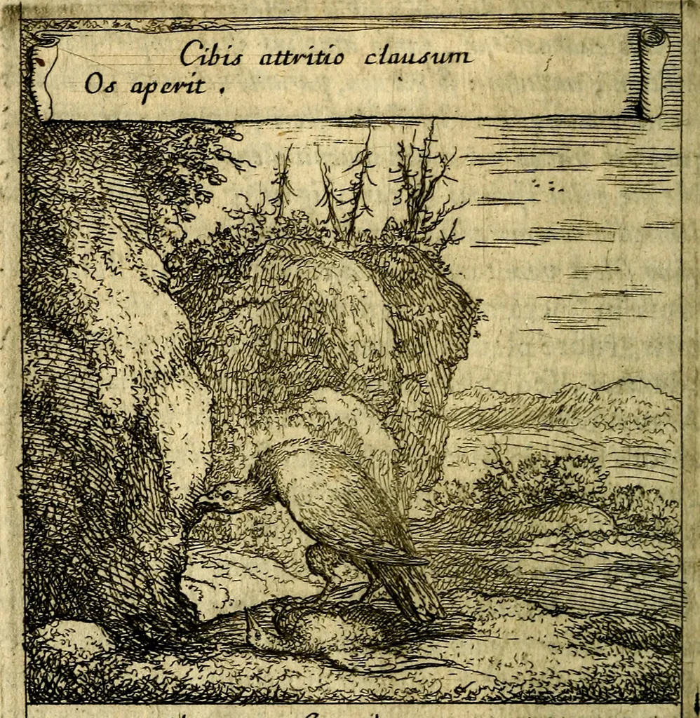 An illustration from Orphevs evcharisticvs. Sive devs absconditvs humanitatis illecebris illustriores mundi partes ad se pertrahens, vltroneas arcanae maiestatis adoratrices, 1657, leaf 313