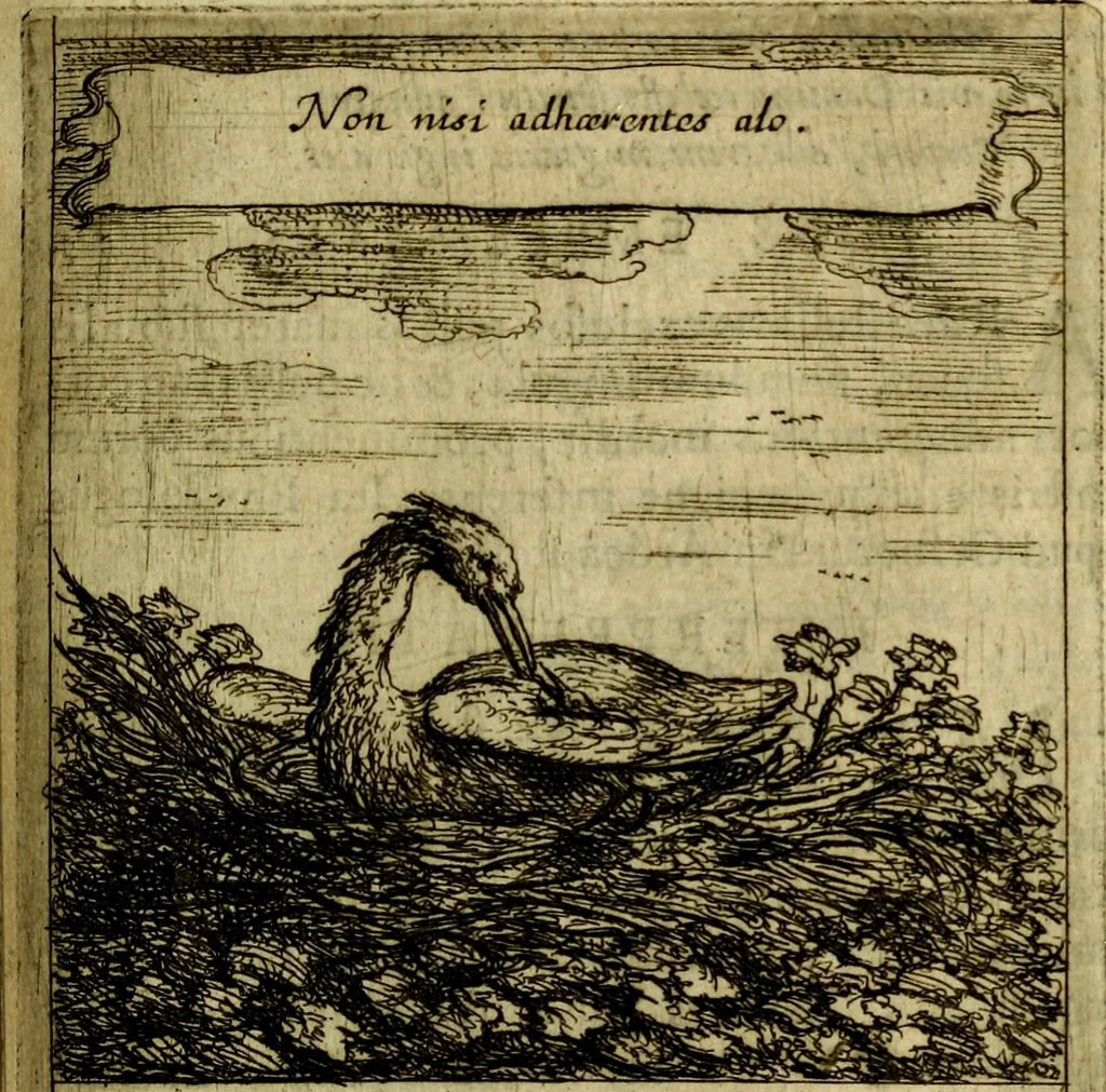 An illustration from Orphevs evcharisticvs. Sive devs absconditvs humanitatis illecebris illustriores mundi partes ad se pertrahens, vltroneas arcanae maiestatis adoratrices, 1657, leaf 326