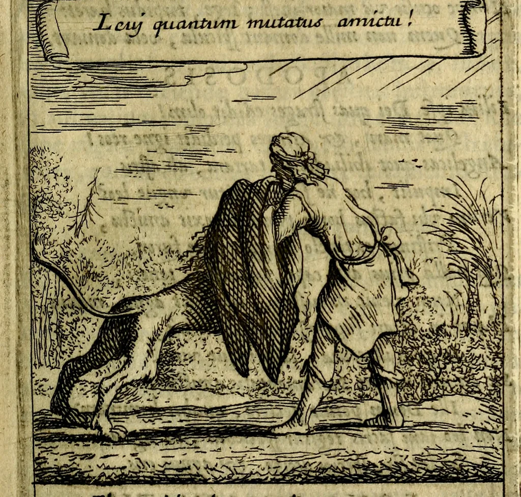 An illustration from Orphevs evcharisticvs. Sive devs absconditvs humanitatis illecebris illustriores mundi partes ad se pertrahens, vltroneas arcanae maiestatis adoratrices, 1657, leaf 350