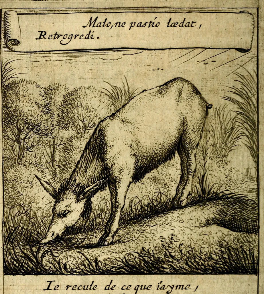 An illustration from Orphevs evcharisticvs. Sive devs absconditvs humanitatis illecebris illustriores mundi partes ad se pertrahens, vltroneas arcanae maiestatis adoratrices, 1657, leaf 423