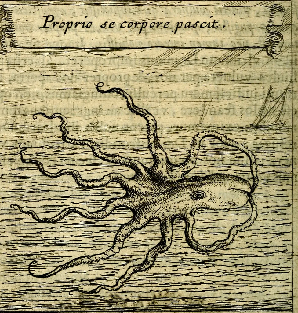 An illustration from Orphevs evcharisticvs. Sive devs absconditvs humanitatis illecebris illustriores mundi partes ad se pertrahens, vltroneas arcanae maiestatis adoratrices, 1657, leaf 449