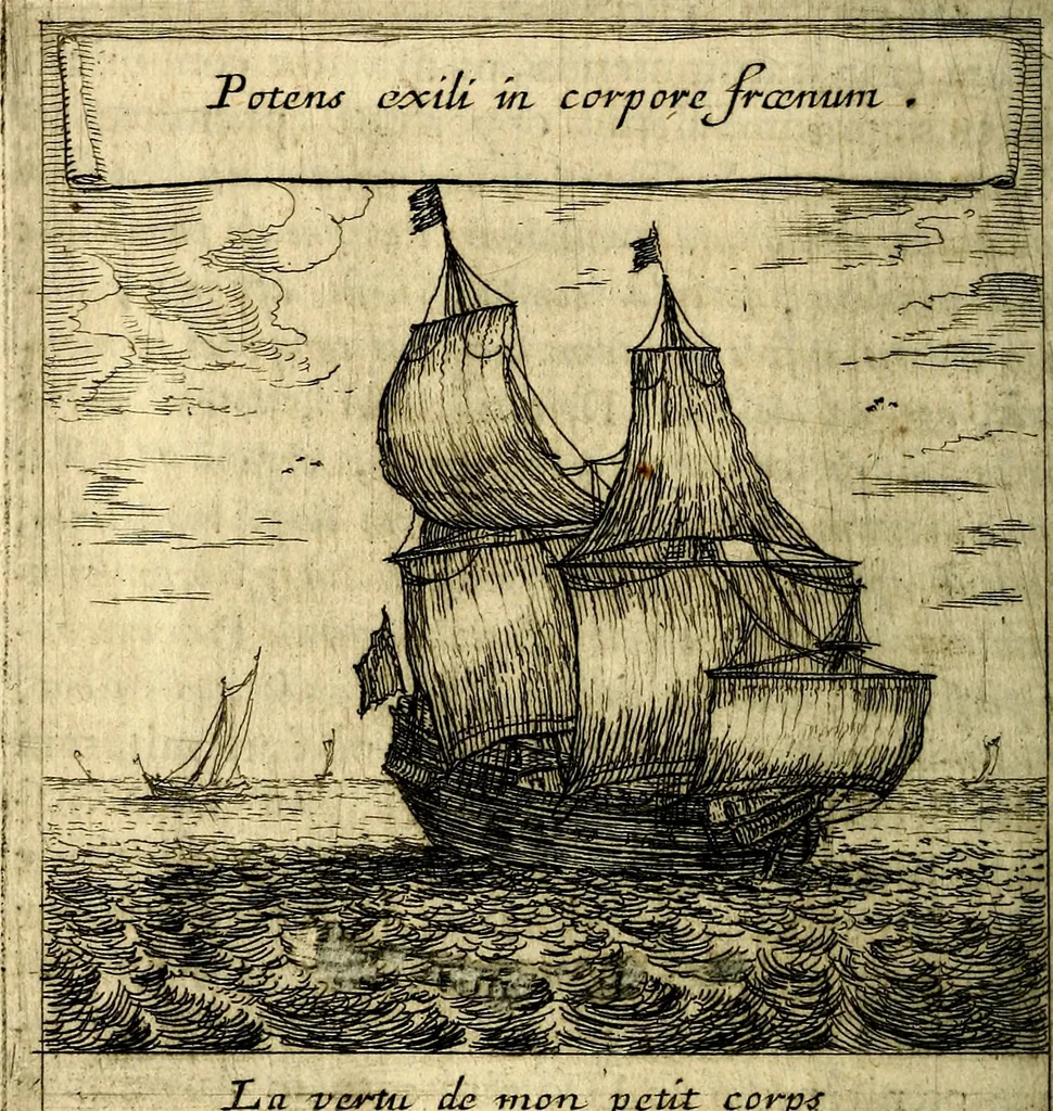An illustration from Orphevs evcharisticvs. Sive devs absconditvs humanitatis illecebris illustriores mundi partes ad se pertrahens, vltroneas arcanae maiestatis adoratrices, 1657, leaf 479