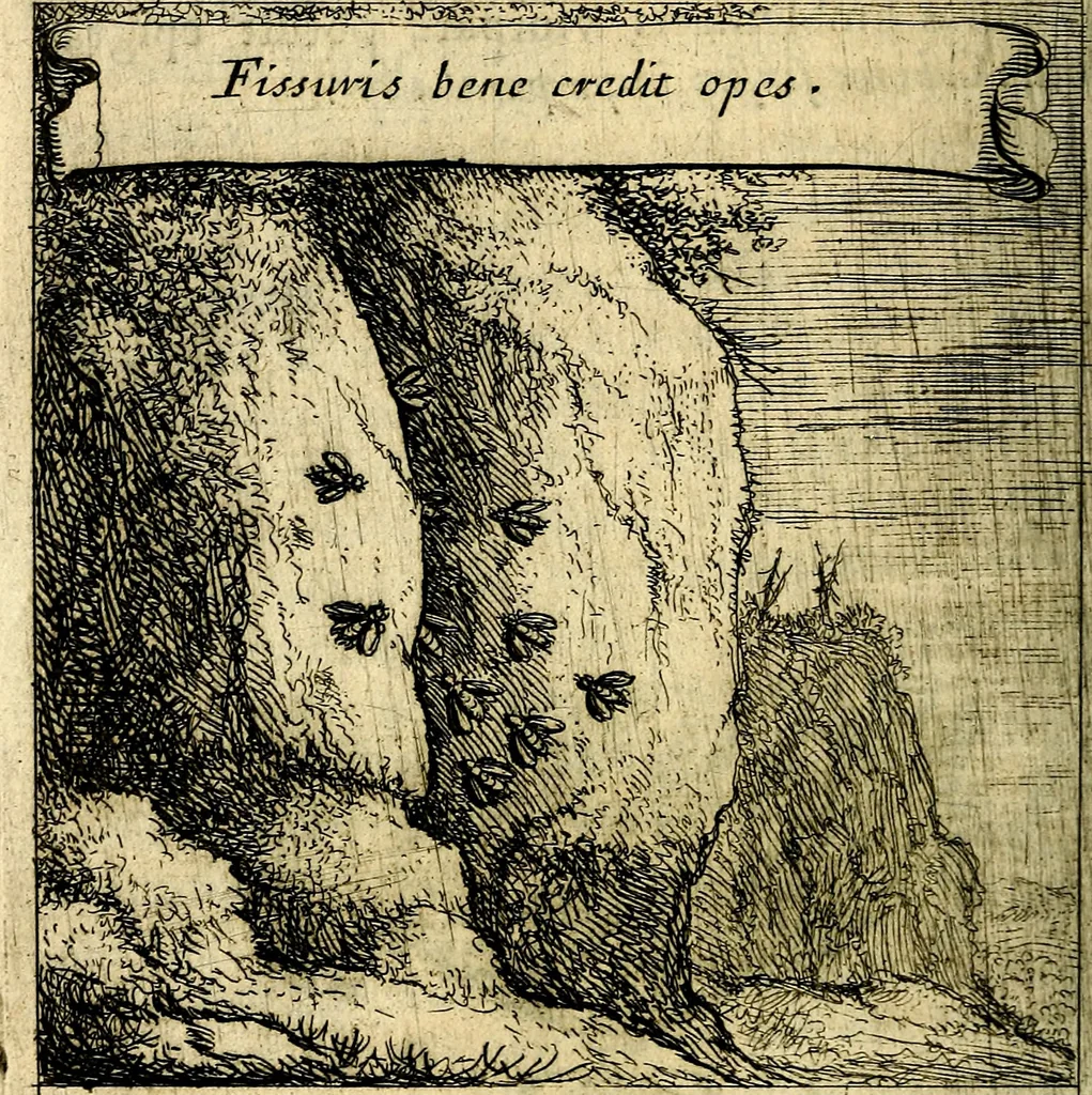 An illustration from Orphevs evcharisticvs. Sive devs absconditvs humanitatis illecebris illustriores mundi partes ad se pertrahens, vltroneas arcanae maiestatis adoratrices, 1657, leaf 571