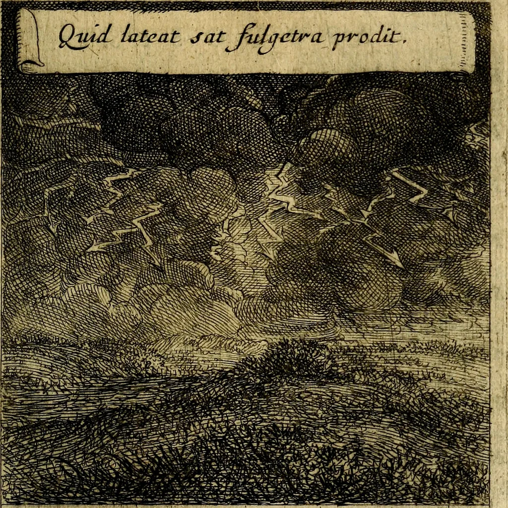 An illustration from Orphevs evcharisticvs. Sive devs absconditvs humanitatis illecebris illustriores mundi partes ad se pertrahens, vltroneas arcanae maiestatis adoratrices, 1657, leaf 668