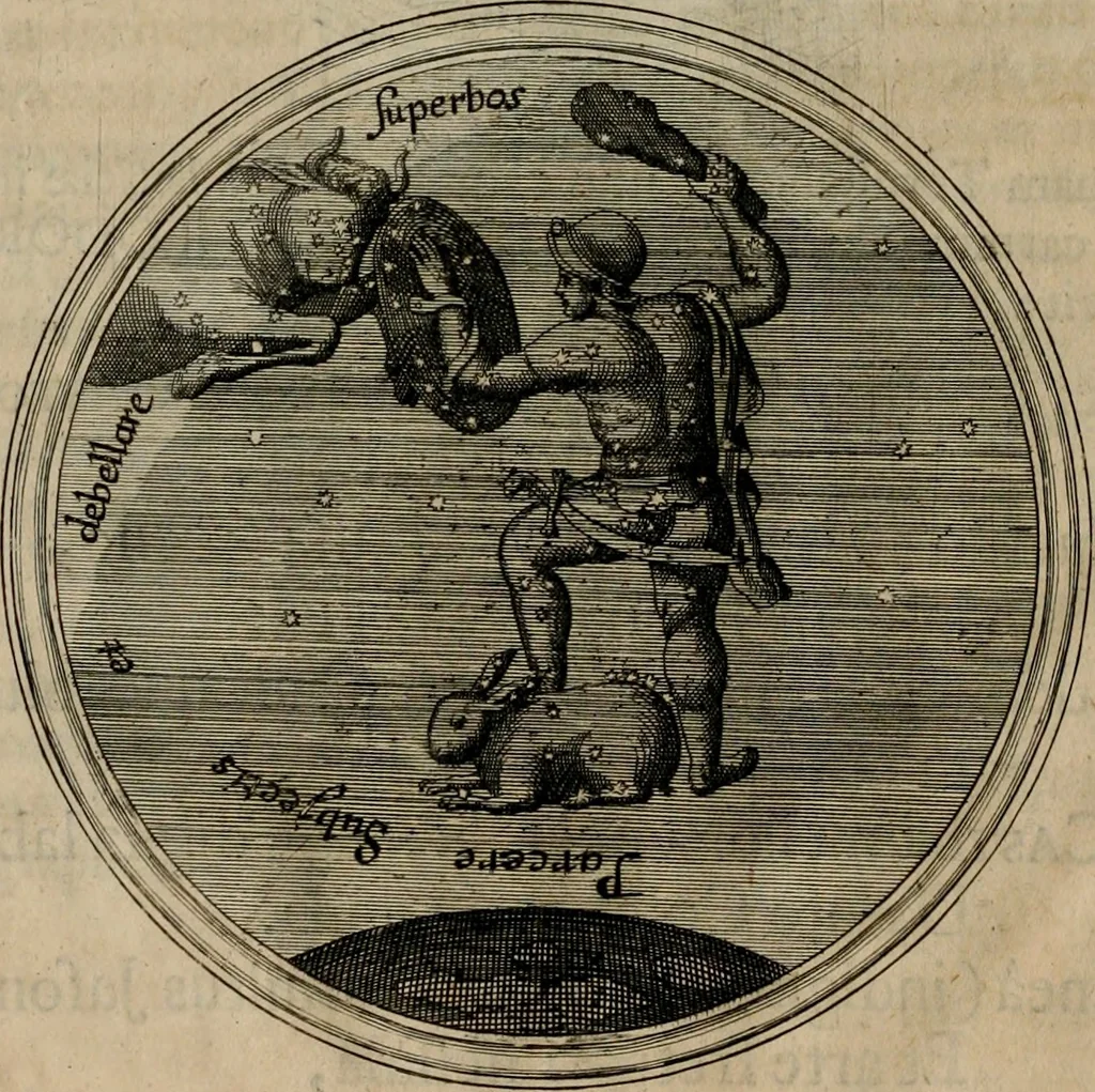 An illustration from Ortus Castoris ratibus propitius, Ratisbonæ è specula pieria Collegii Societatis Jesu in reverendissimo ac serenissimo principe, ac domino ... Joanne Theodoro ... tubo historico-poëtico observatvs, quando sideri fraterno serenissimo Clementi Augusto, in statione episcopatûs Ratisbonensis, successit, 1721, leaf 43