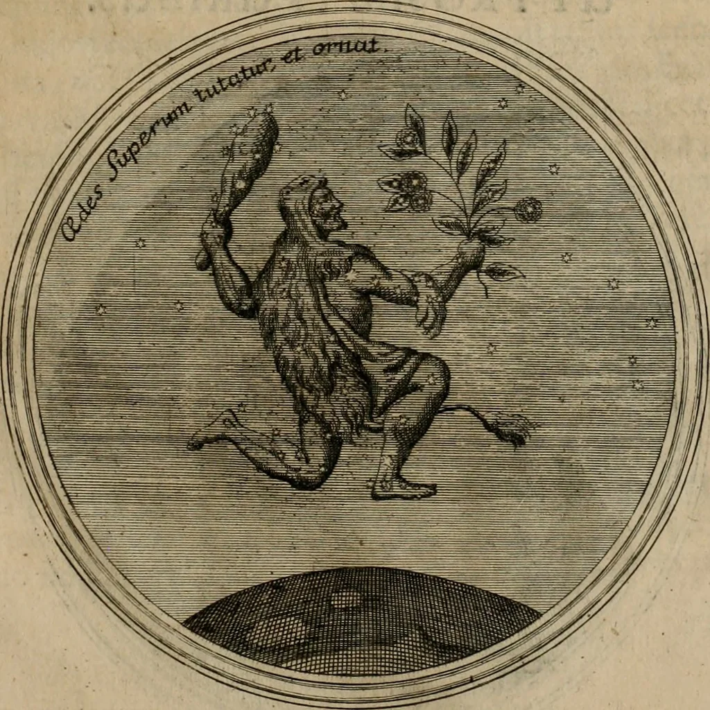 An illustration from Ortus Castoris ratibus propitius, Ratisbonæ è specula pieria Collegii Societatis Jesu in reverendissimo ac serenissimo principe, ac domino ... Joanne Theodoro ... tubo historico-poëtico observatvs, quando sideri fraterno serenissimo Clementi Augusto, in statione episcopatûs Ratisbonensis, successit, 1721, leaf 44