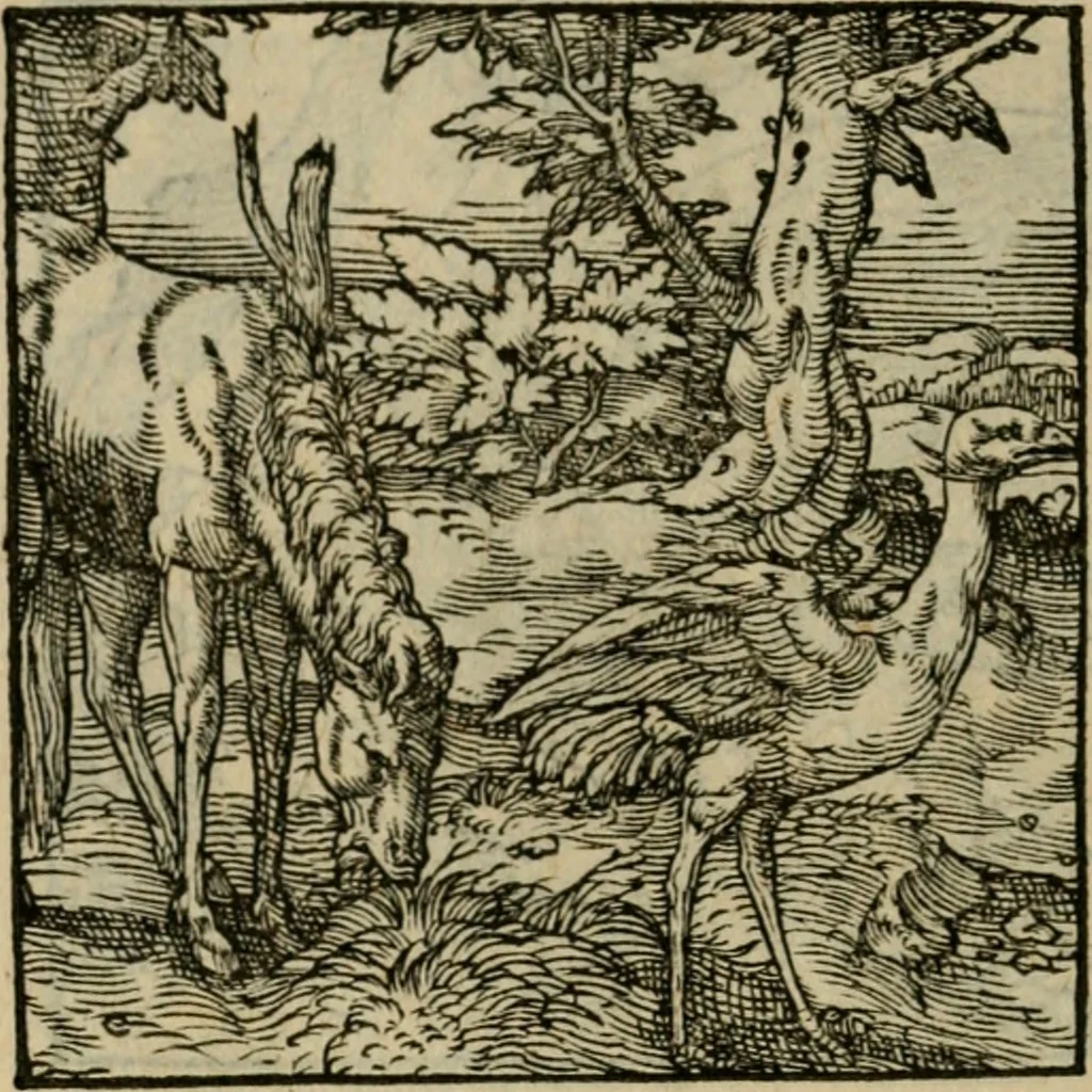 An illustration from Orvs Apollo de Ægypte De la signification des notes hieroglyphiques des Aegyptiens : cest a dire des figures par les quelles ilz escripuoient leurs mysteres secretz, & les choses sainctes & diuines, 1543, leaf 135
