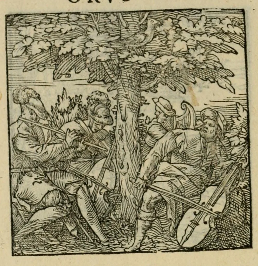 An illustration from Orvs Apollo de Ægypte De la signification des notes hieroglyphiques des Aegyptiens : cest a dire des figures par les quelles ilz escripuoient leurs mysteres secretz, & les choses sainctes & diuines, 1543, leaf 140