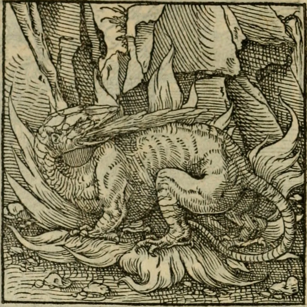 An illustration from Orvs Apollo de Ægypte De la signification des notes hieroglyphiques des Aegyptiens : cest a dire des figures par les quelles ilz escripuoient leurs mysteres secretz, & les choses sainctes & diuines, 1543, leaf 147