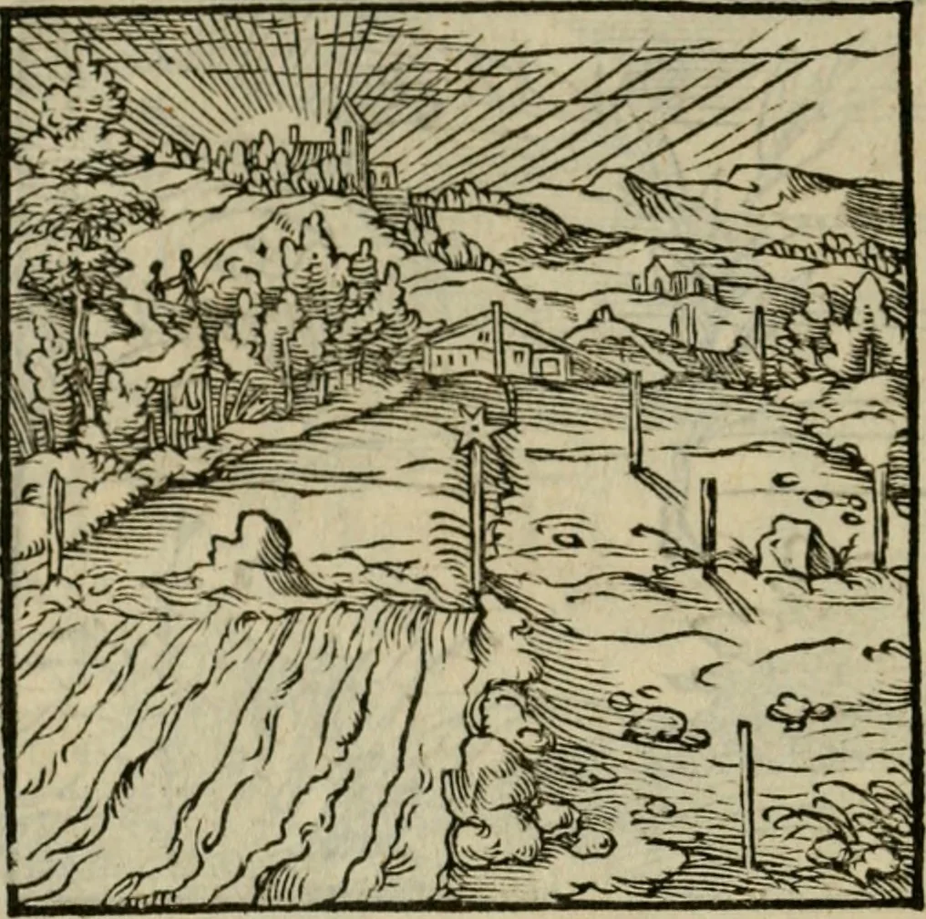 An illustration from Orvs Apollo de Ægypte De la signification des notes hieroglyphiques des Aegyptiens : cest a dire des figures par les quelles ilz escripuoient leurs mysteres secretz, & les choses sainctes & diuines, 1543, leaf 15