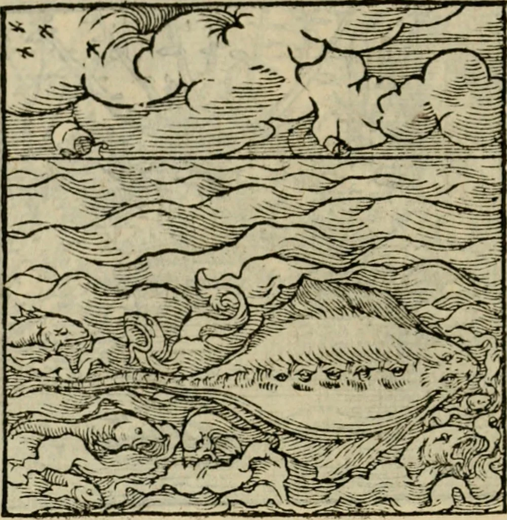 An illustration from Orvs Apollo de Ægypte De la signification des notes hieroglyphiques des Aegyptiens : cest a dire des figures par les quelles ilz escripuoient leurs mysteres secretz, & les choses sainctes & diuines, 1543, leaf 189